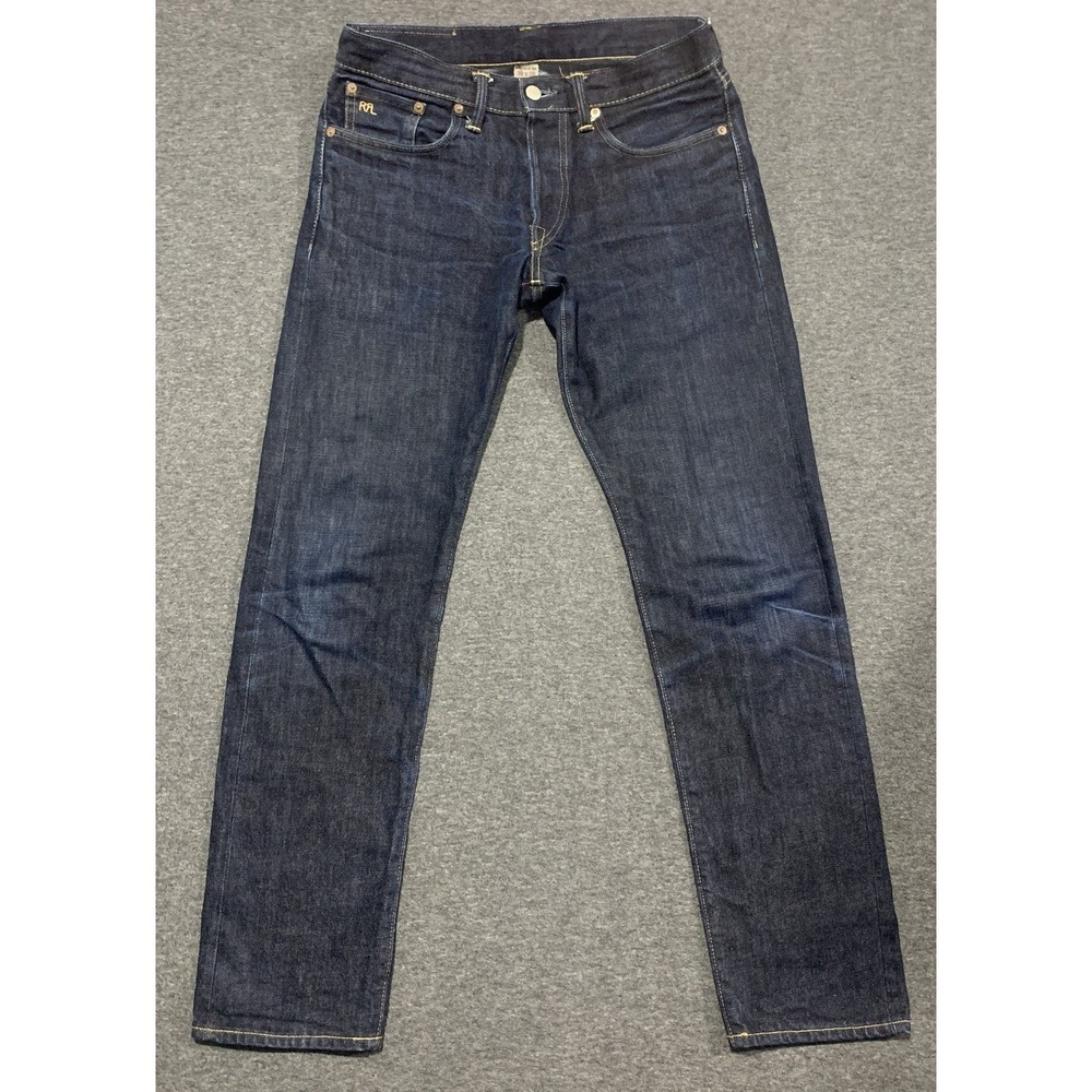 Double RL Men's Slim Fit American Woven SELVEDGE Denim Jeans Button Fly- 30x30 - Picture 2 of 15